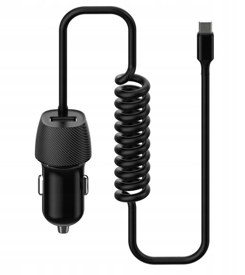 Įkroviklis automobilinis Platinet (PLCRSM) su MicroUSB laidu (1xUSB 3.4A) juodas
