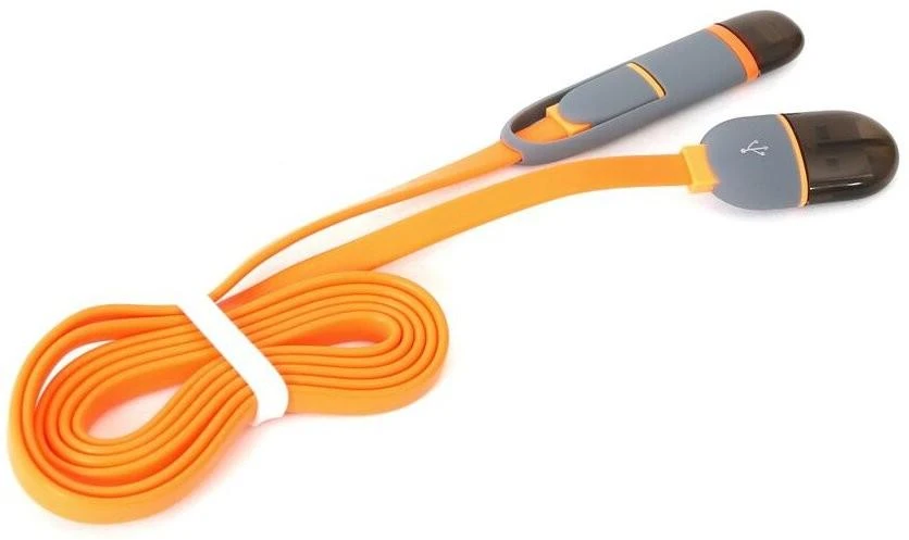 Platinet kabelis USB – microUSB/Lightning 1m, oranžinis (42873)