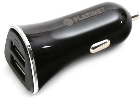 Platinet automobilinis pakrovėjas + laidas 2xUSB 3400mA, juodas (43719)
