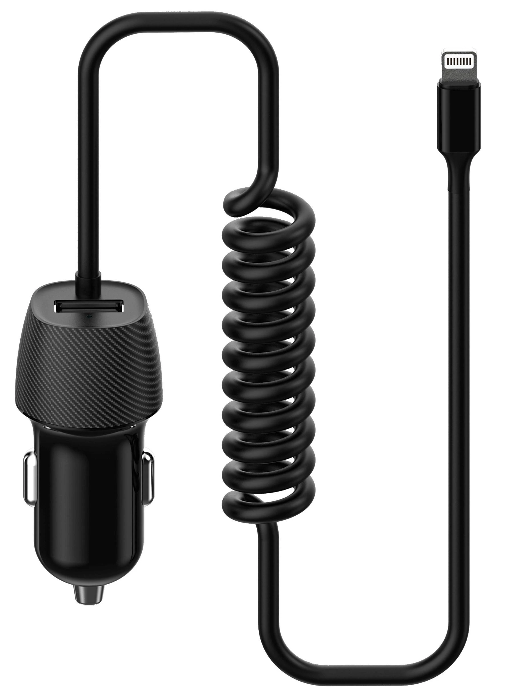 Įkroviklis automobilinis Platinet (PLCRSL) su Lightning laidu (1xUSB 3.4A) juodas