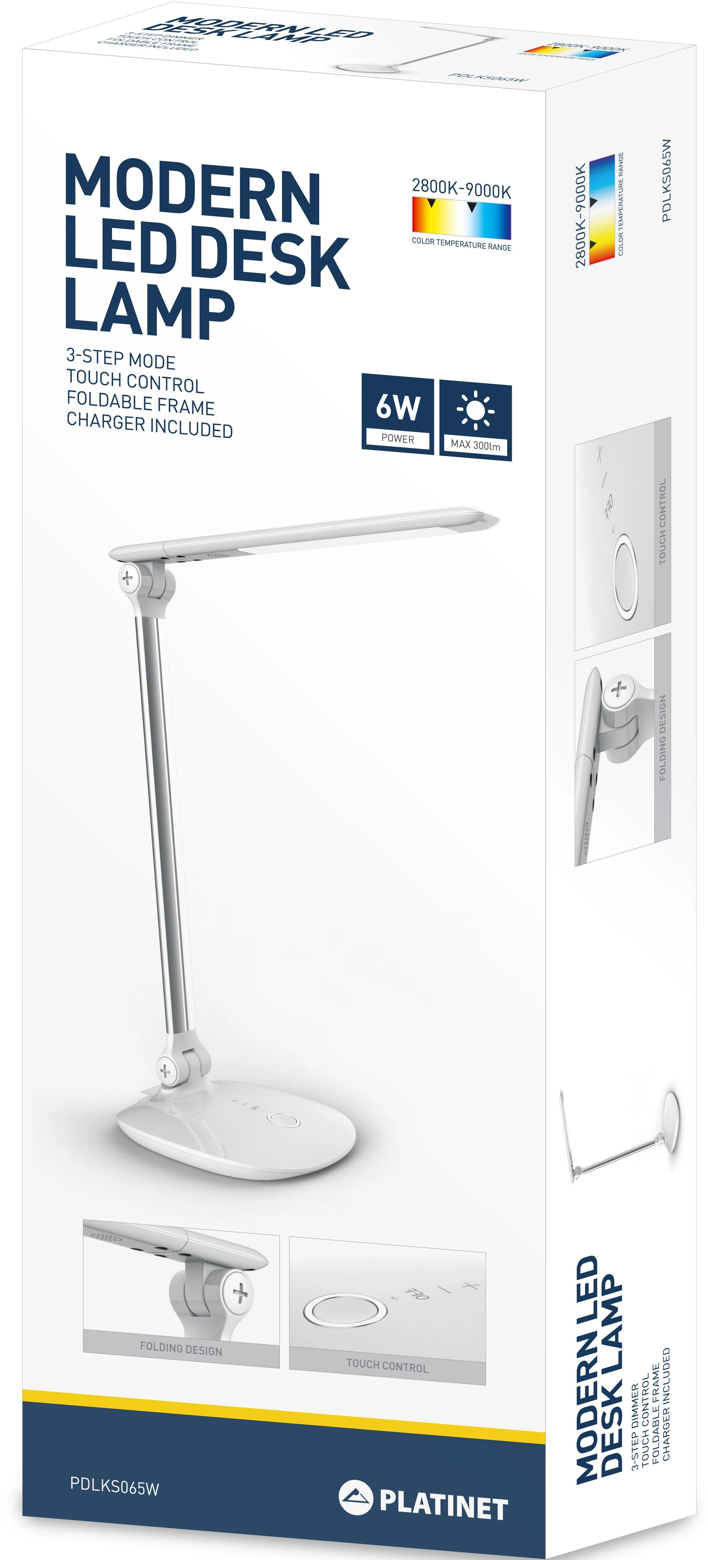Platinet stalinė lempa PDLKS065W 6W Chrome Sidabrinis (44393)