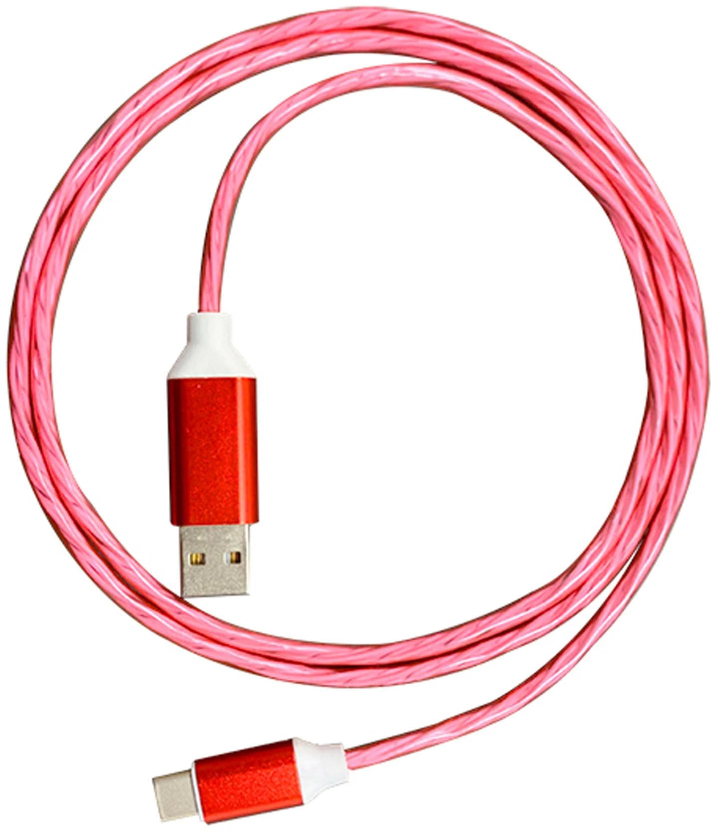 Platinet kabelis USB – USB-C LED 2A 1m, raudonas (45741)
