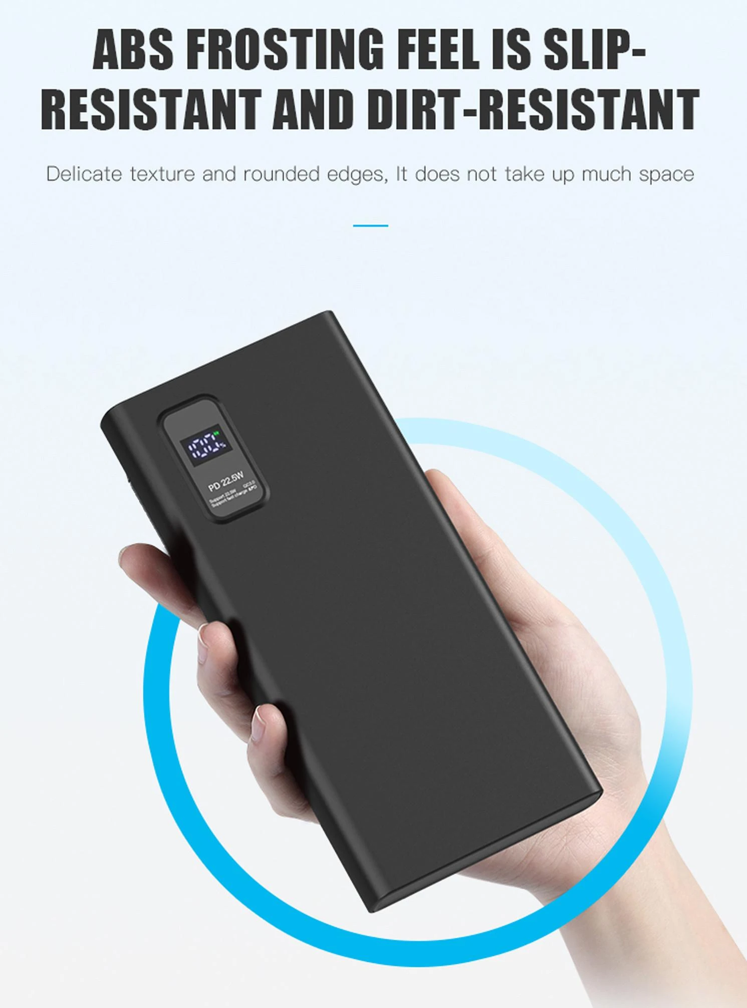 Išorinė baterija POWER BANK Platinet LED 10000mAh (2xUSB; 1xType-C; QC3.0 22,5W) juoda