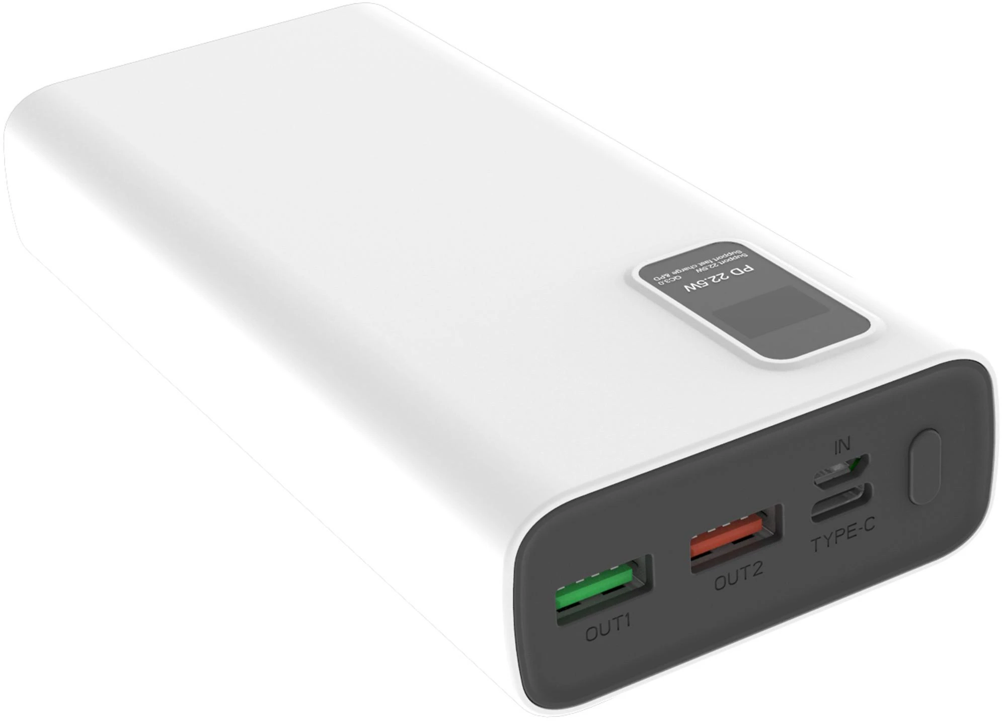 Išorinė baterija POWER BANK Platinet 20000mAh (2xUSB; 1xType-C; QC3.0 22,5W) juoda