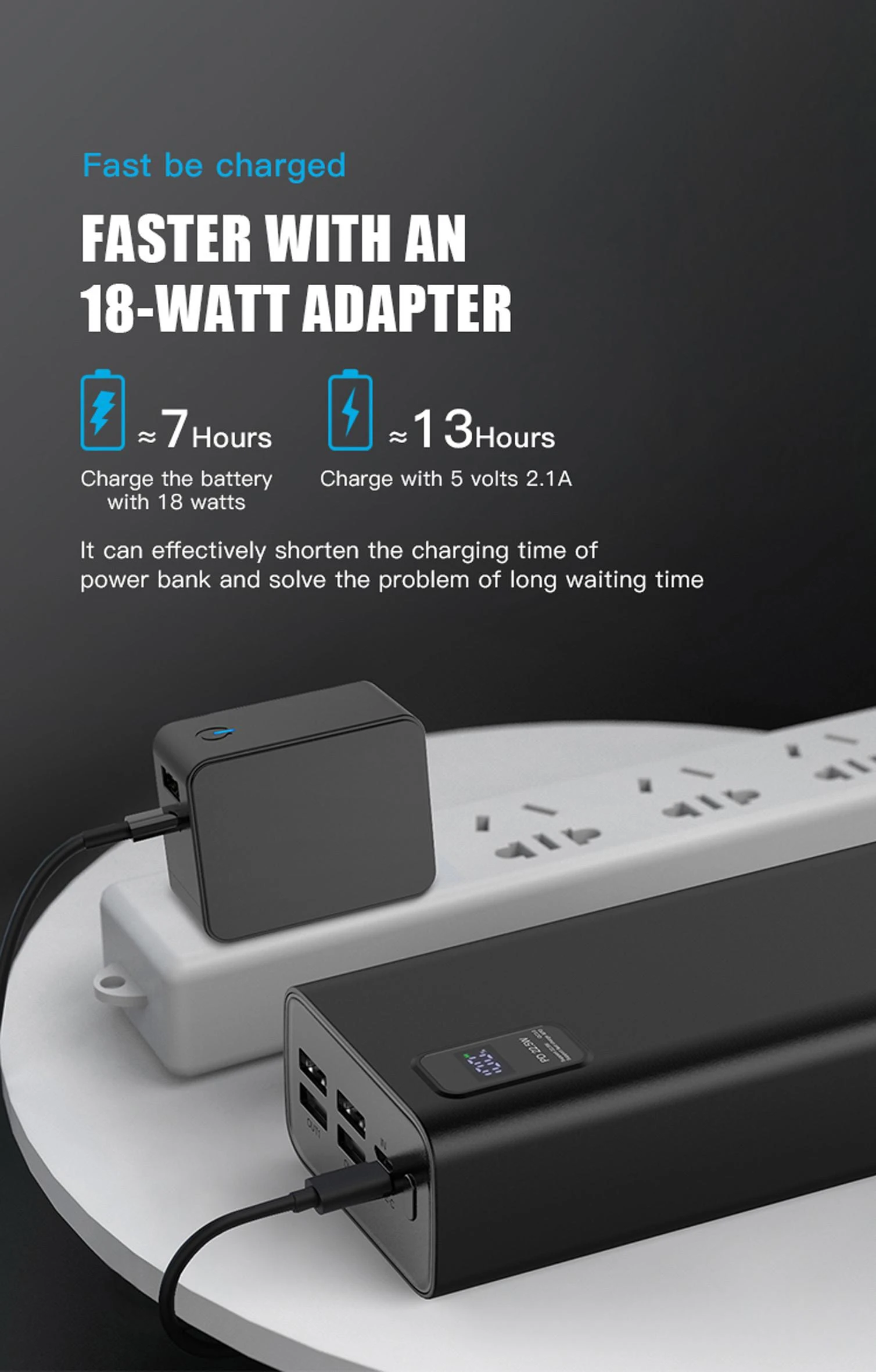 Išorinė baterija POWER BANK Platinet 30000mAh (4xUSB; 1xType-C; QC3.0 22,5W) juoda