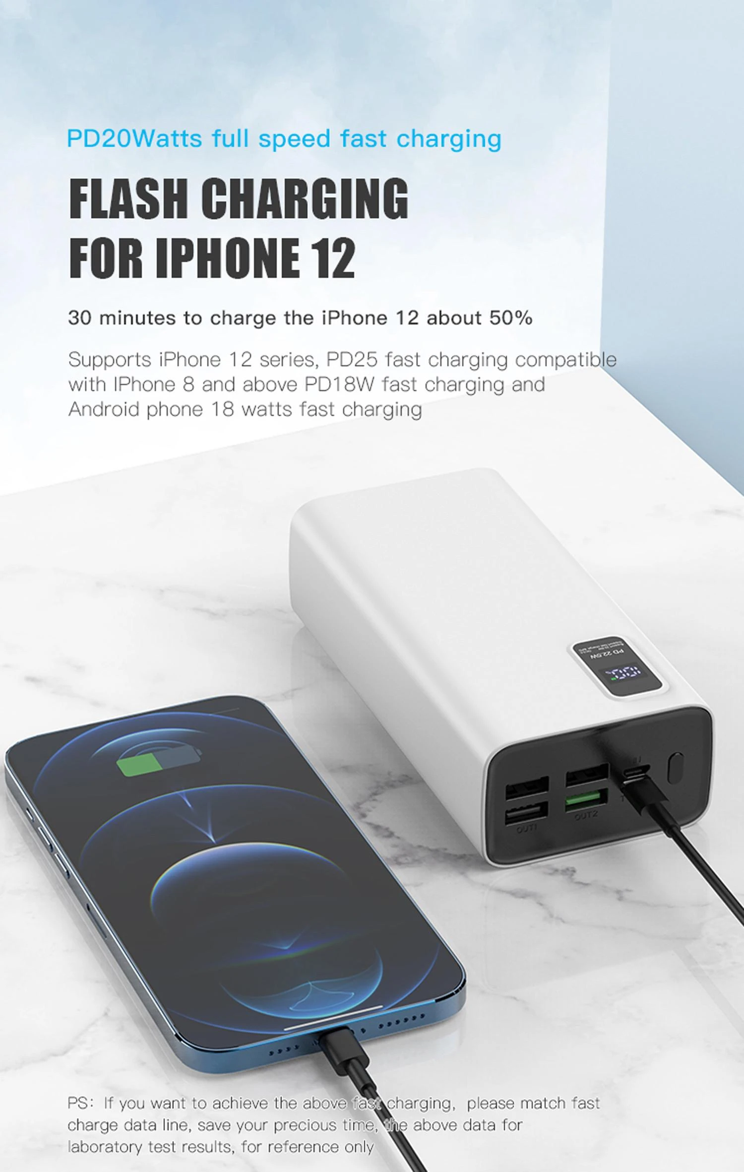 Išorinė baterija POWER BANK Platinet 30000mAh (4xUSB; 1xType-C; QC3.0 22,5W) juoda