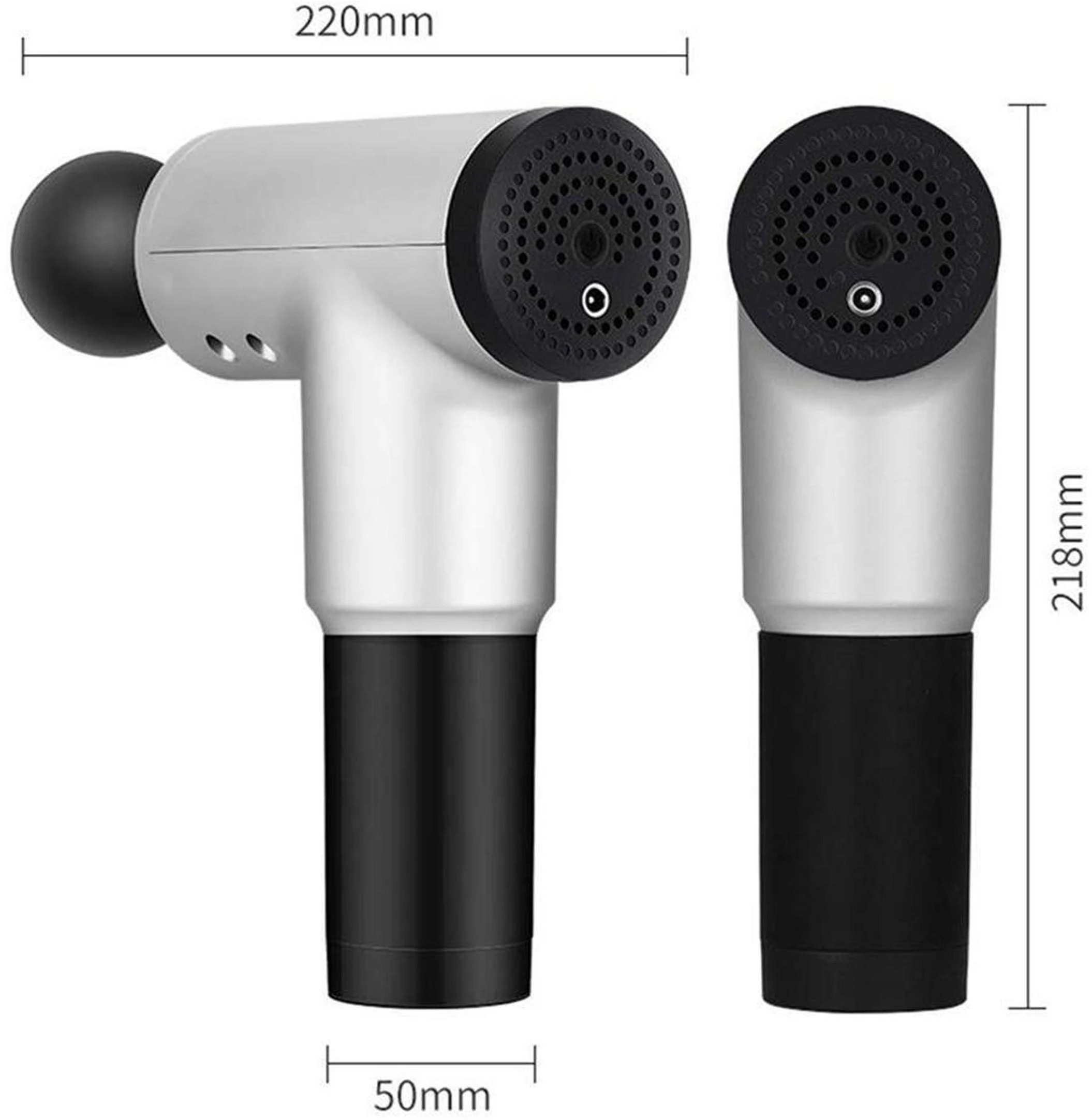 Platinet masažinis pistoletas (20 W; 1500 mAh; 3200 aps./min.; 4 masažiniai antgaliai)