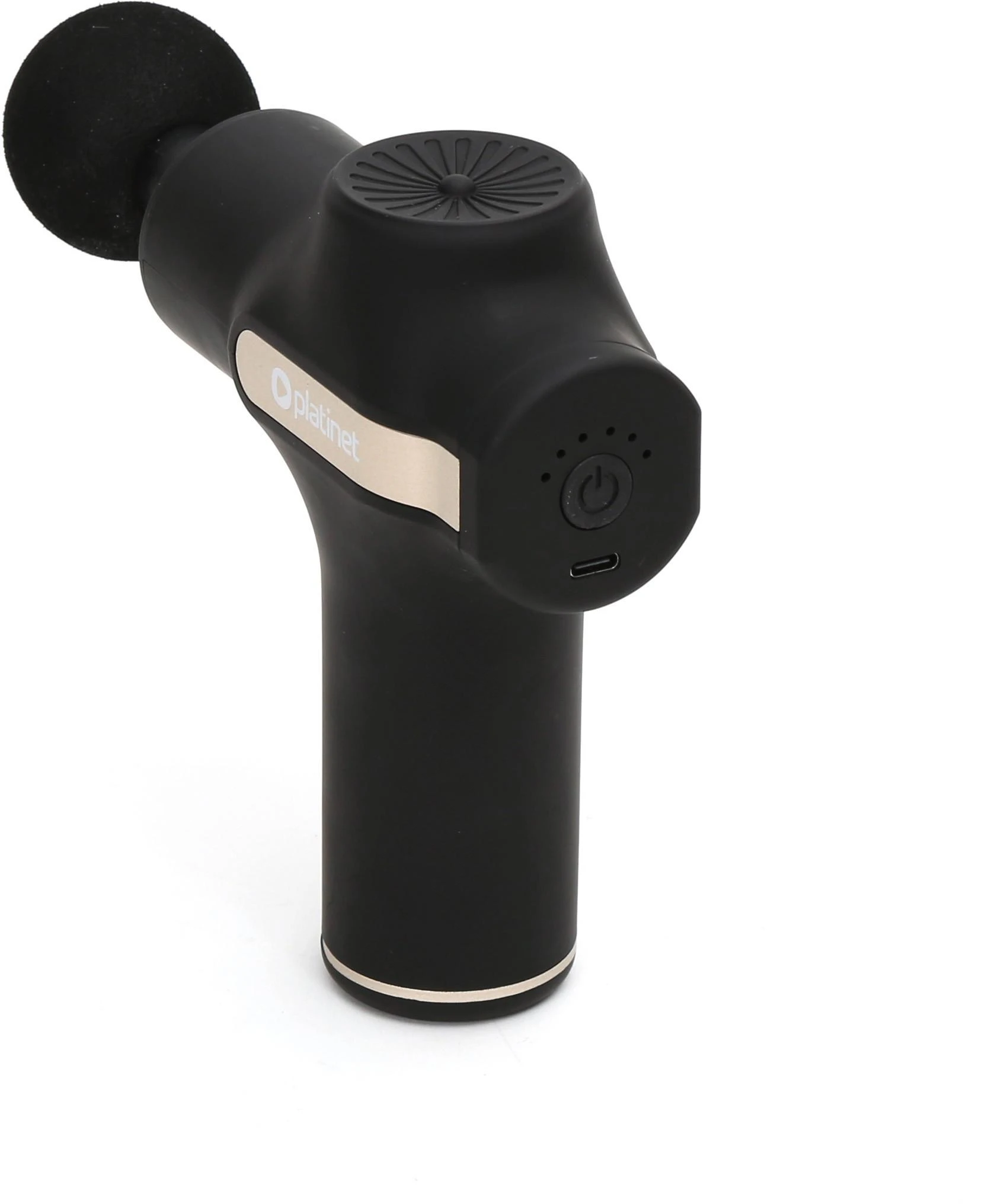Platinet masažinis pistoletas MINI (25W; 1800mAh; 3200 aps./min.; 5 masažiniai antgaliai)
