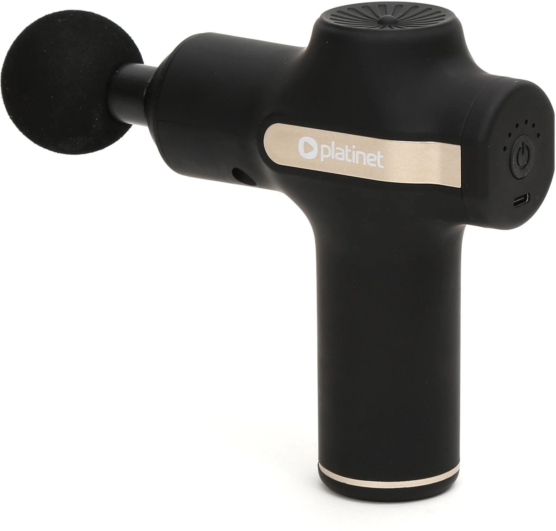 Platinet masažinis pistoletas MINI (25W; 1800mAh; 3200 aps./min.; 5 masažiniai antgaliai)