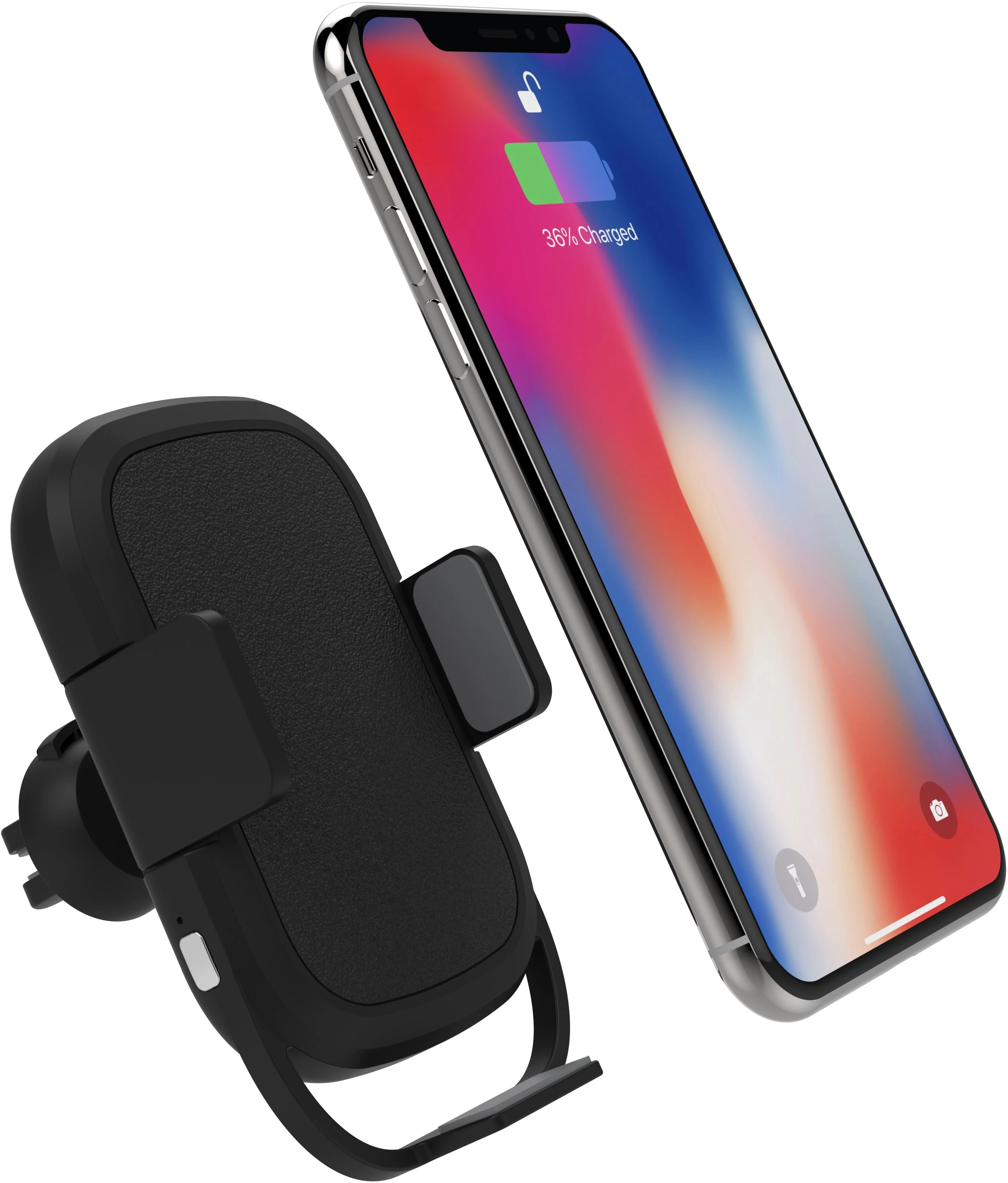 Platinet automobilinis telefono laikiklis ir QI belaidis įkroviklis 2A/10W PUCHWI
