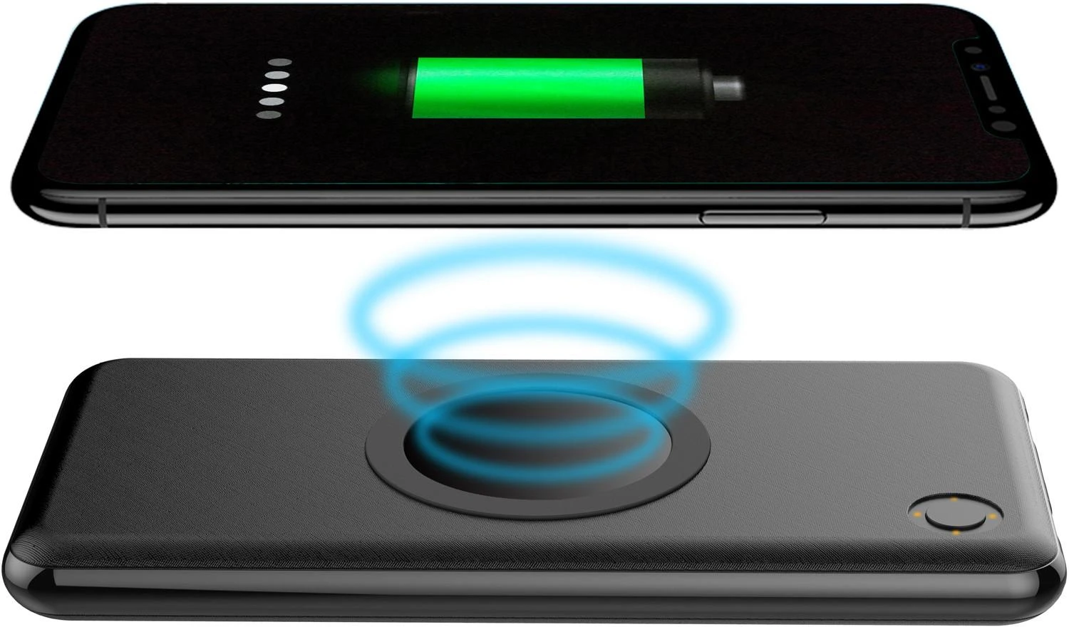 Platinet maitinimo blokas 10000mAh 2xUSB Wireless QI, juodas (44572)