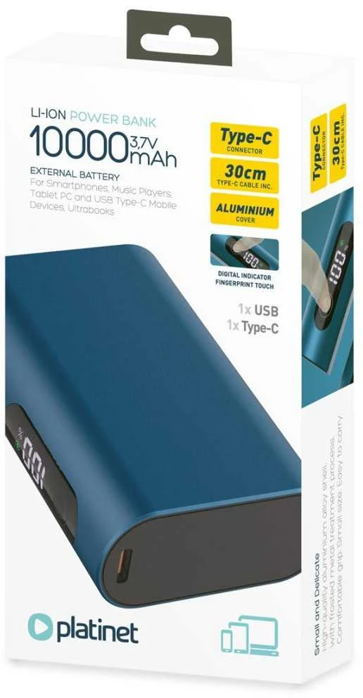 Platinet maitinimo blokas 10000mAh PMPB742B, mėlynas