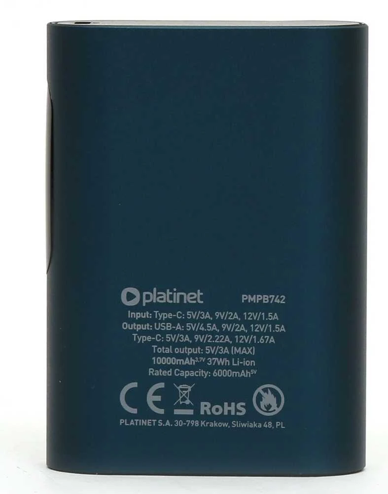 Platinet maitinimo blokas 10000mAh PMPB742B, mėlynas
