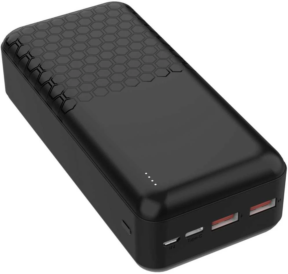 Išorinė baterija POWER BANK Platinet 30000mAh (2xUSB; 1xType-C; QC3.0 22.5W) juoda