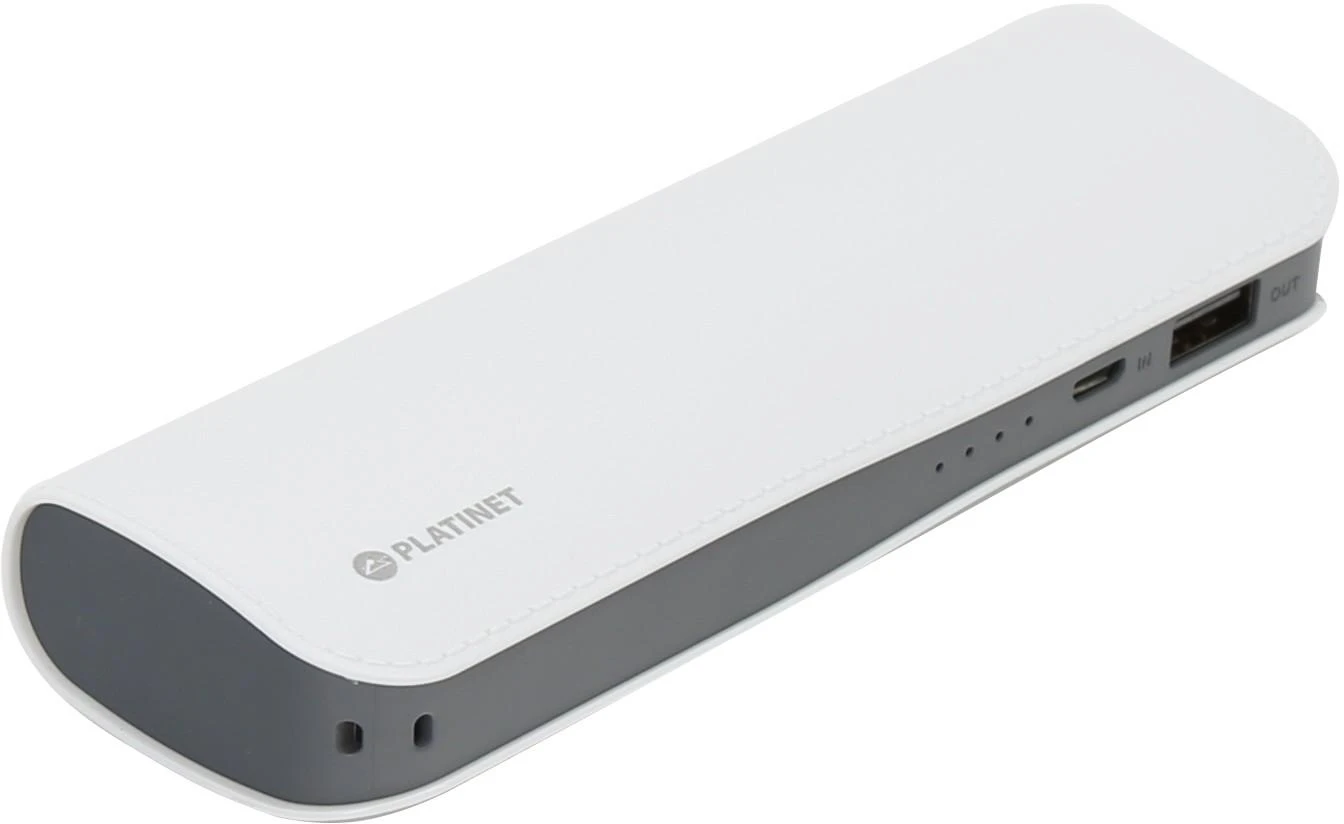 Odinės apdailos išorinė baterija PowerBank Platinet 7200mAh PMPB72LW su microUSB laidu