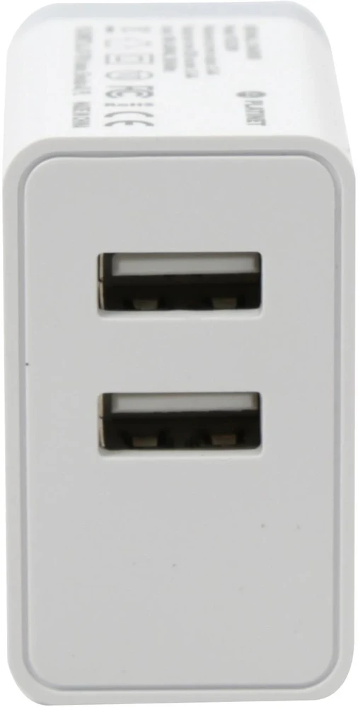 USB Sieninis Įkroviklis - Platinet 2xUSB 3,4 A Su Laidu, Balta