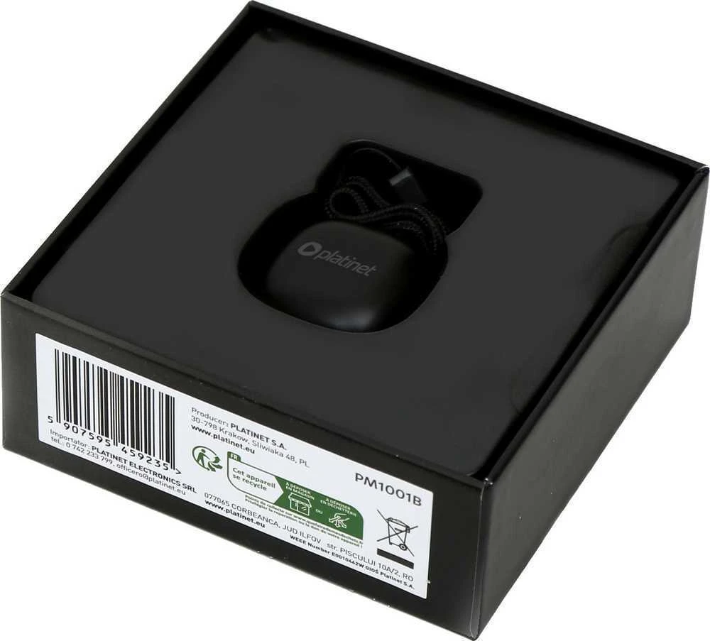 Belaidė laisvų rankų įranga Platinet (PM1001B) TWS V5.1 juoda