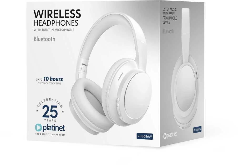 Bluetooth ausinės Platinet (PHB086W) baltos