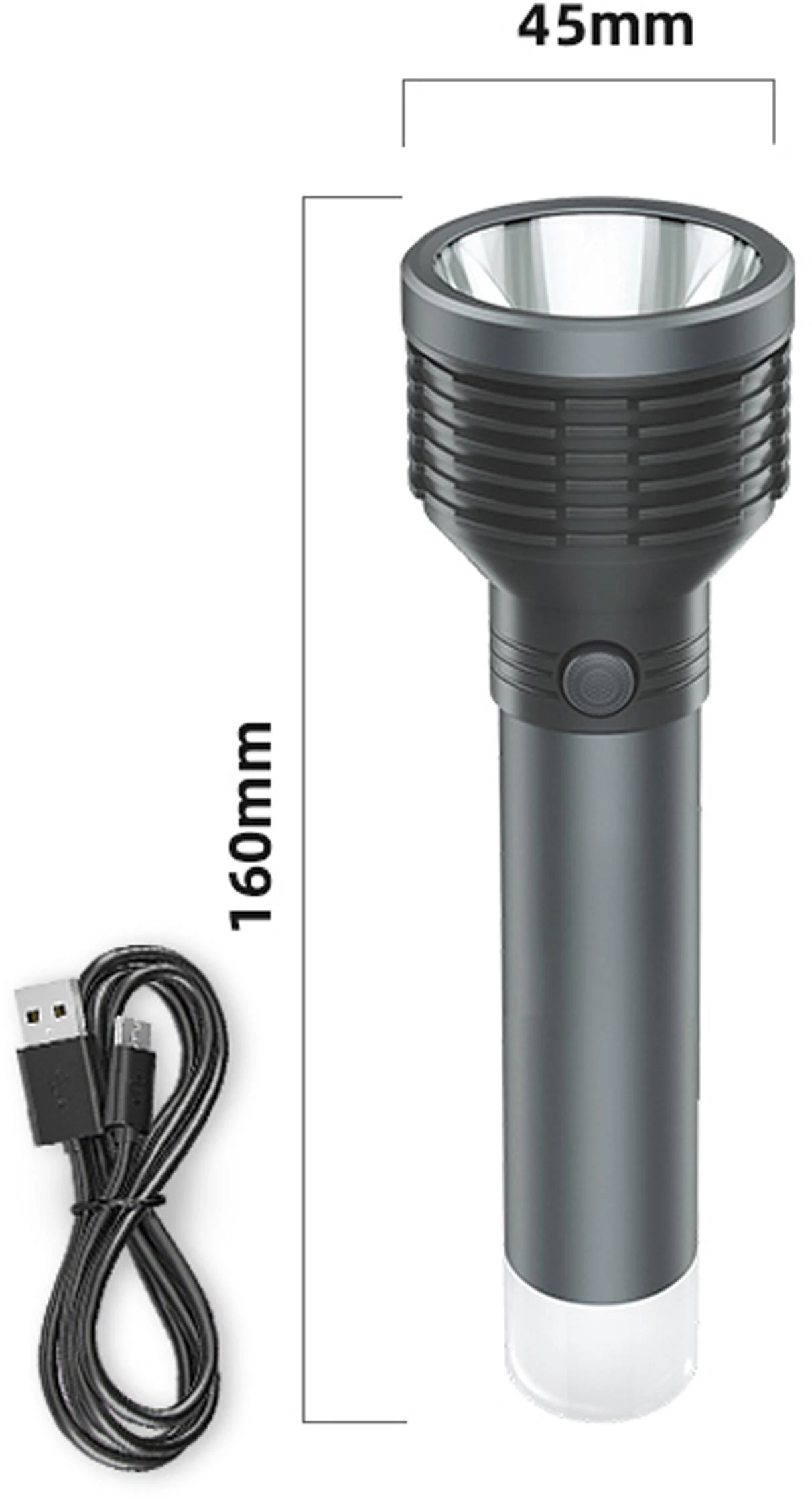 Platinet žibintuvėlis 3W 1200mAh, pilkas (45772)