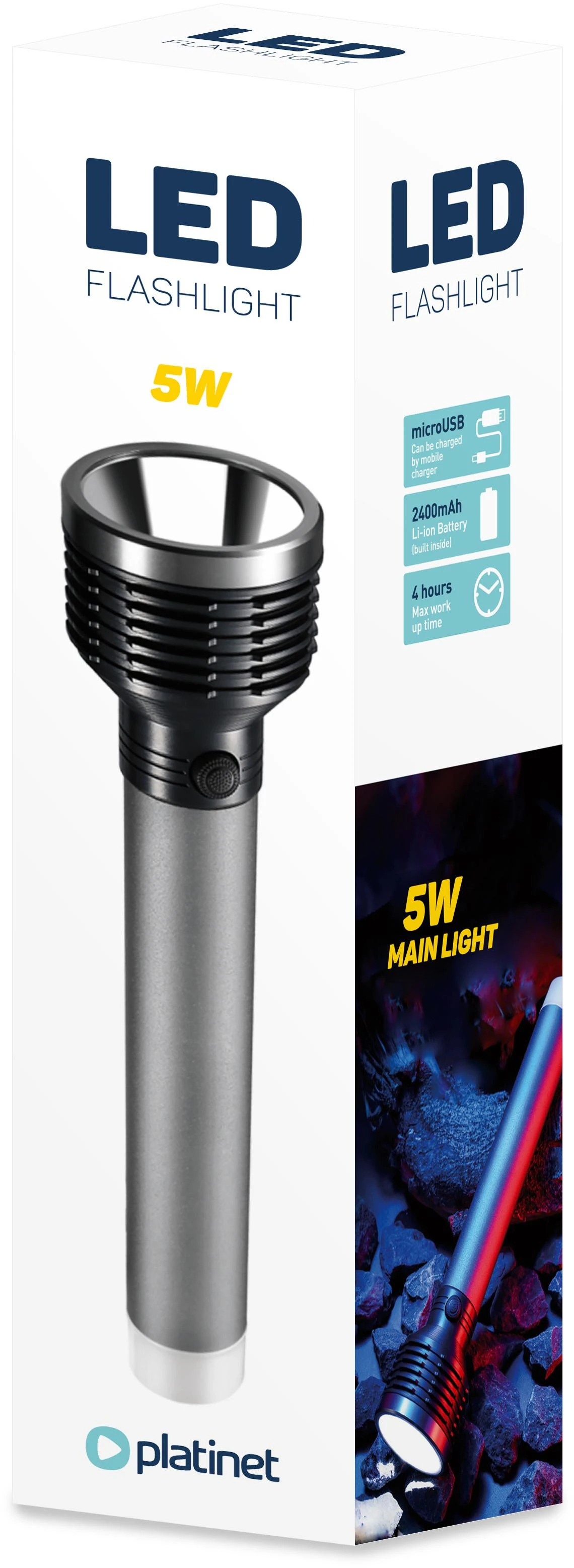 Platinet LED žibintuvėlis (5W 2400mAh)