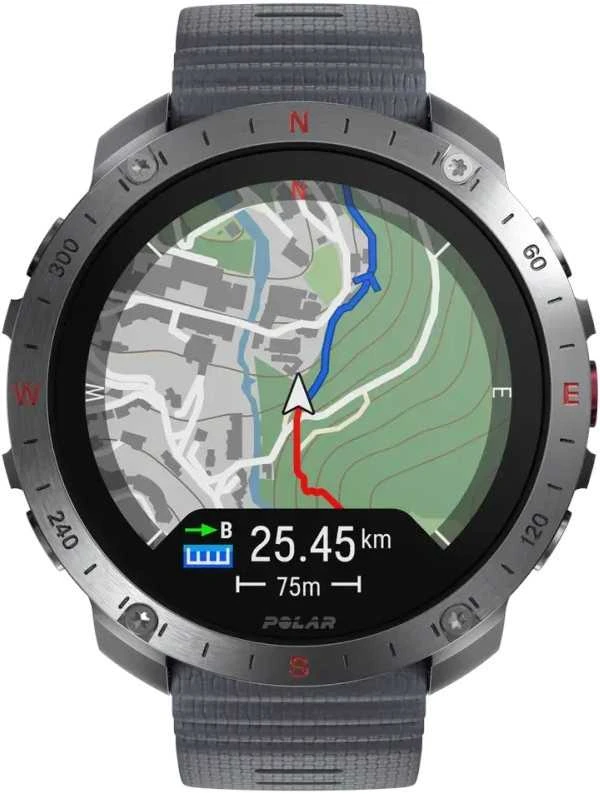 Išmanusis laikrodis Polar Grit X2 Pro, Nerūdijančio plieno korpusas su pilkos spalvos silikoniniu dirželiu