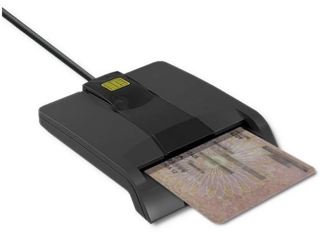 QOLTEC 50634 Išmanusis Smart ID lustinių kortelių skaitytuvas SCR0634 USB Type C