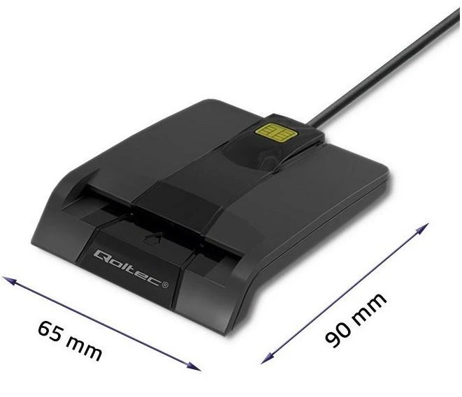 QOLTEC 50634 Išmanusis Smart ID lustinių kortelių skaitytuvas SCR0634 USB Type C