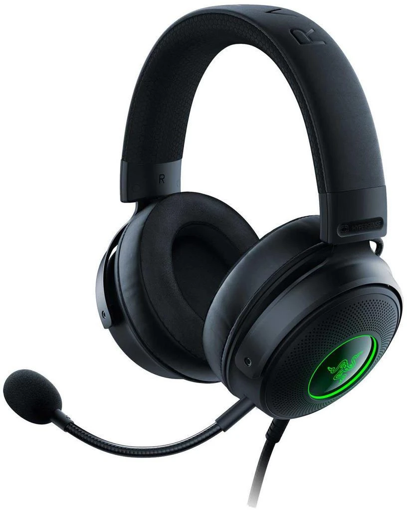 Žaidimų Ausinės Razer Kraken V3 HyperSense, USB jungtis, Chroma RGB, Juodos