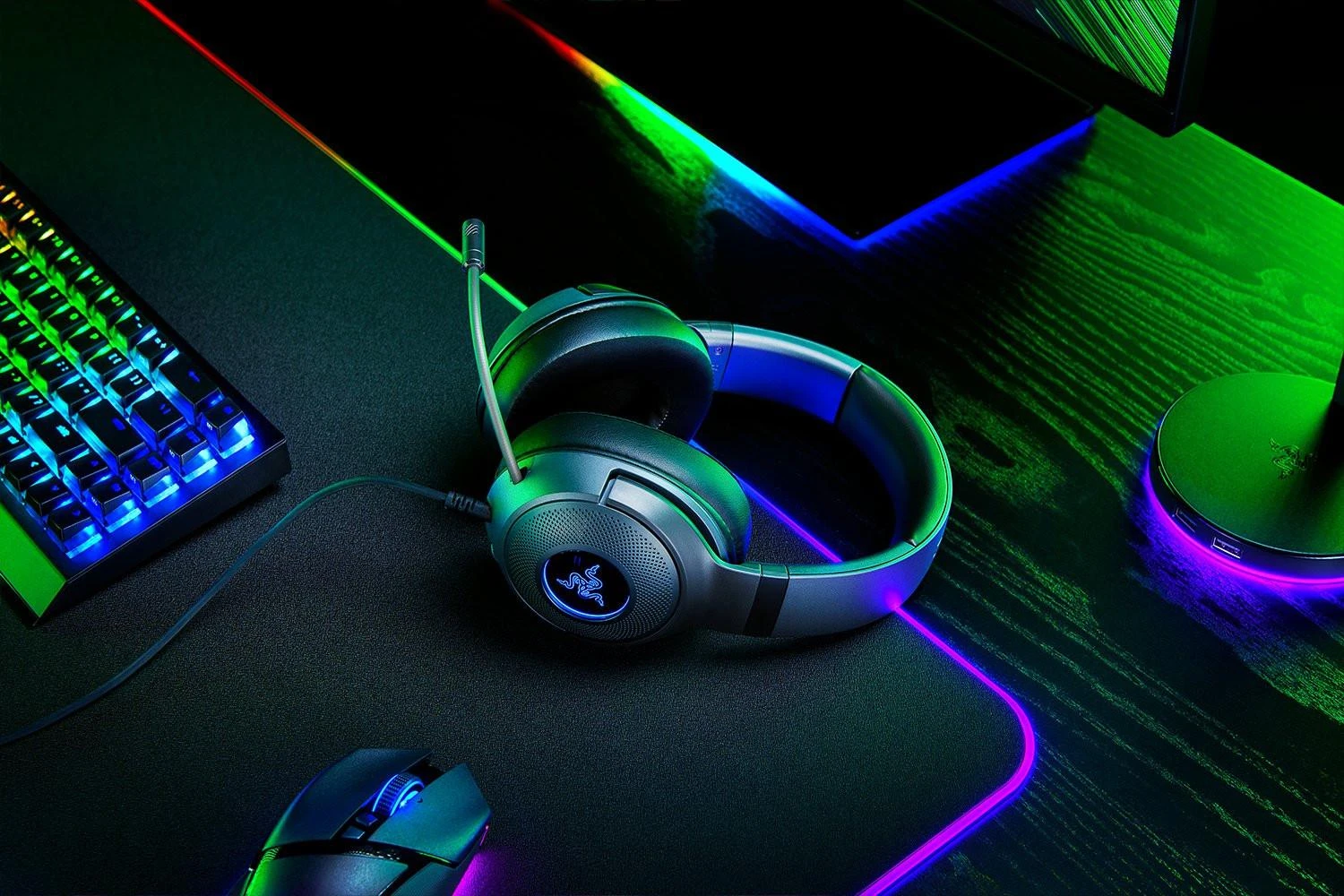 Razer Kraken V3 X žaidimų ausinės su laidu, USB Type-A Juodos