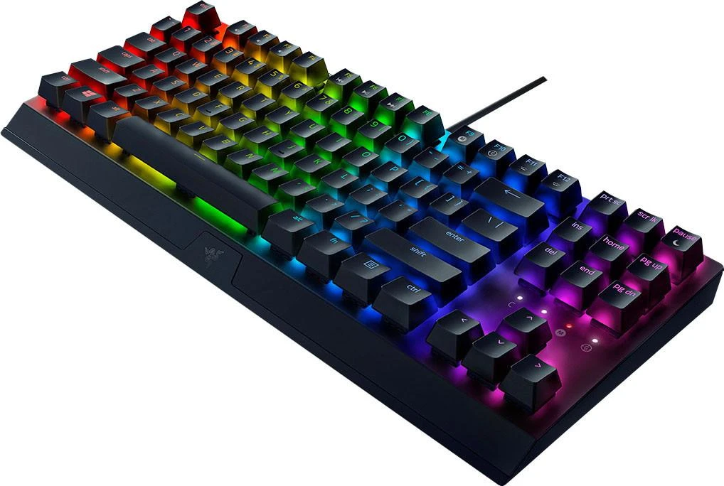 Kompaktiška Žaidimų klaviatūra Razer BlackWidow V3 Tenkeyless, Green Switch, RU išdėstymas