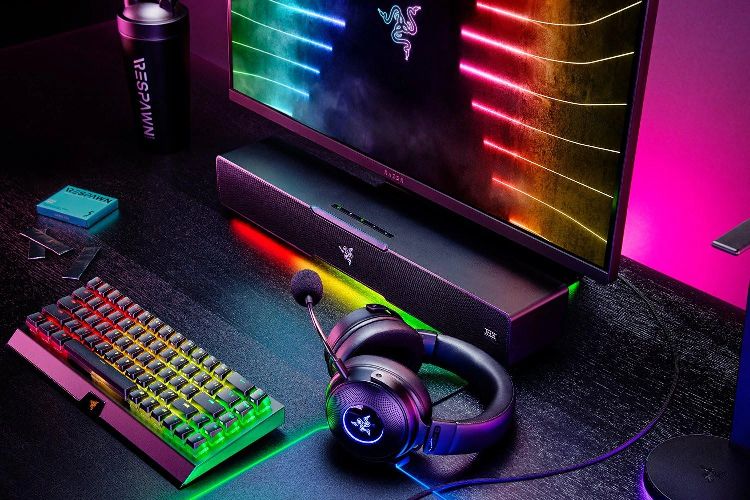 Kompiuterio kolonėlės Razer | Gaming Soundbar | Leviathan V2 | Bluetooth | Belaidė jungtis | Juodas