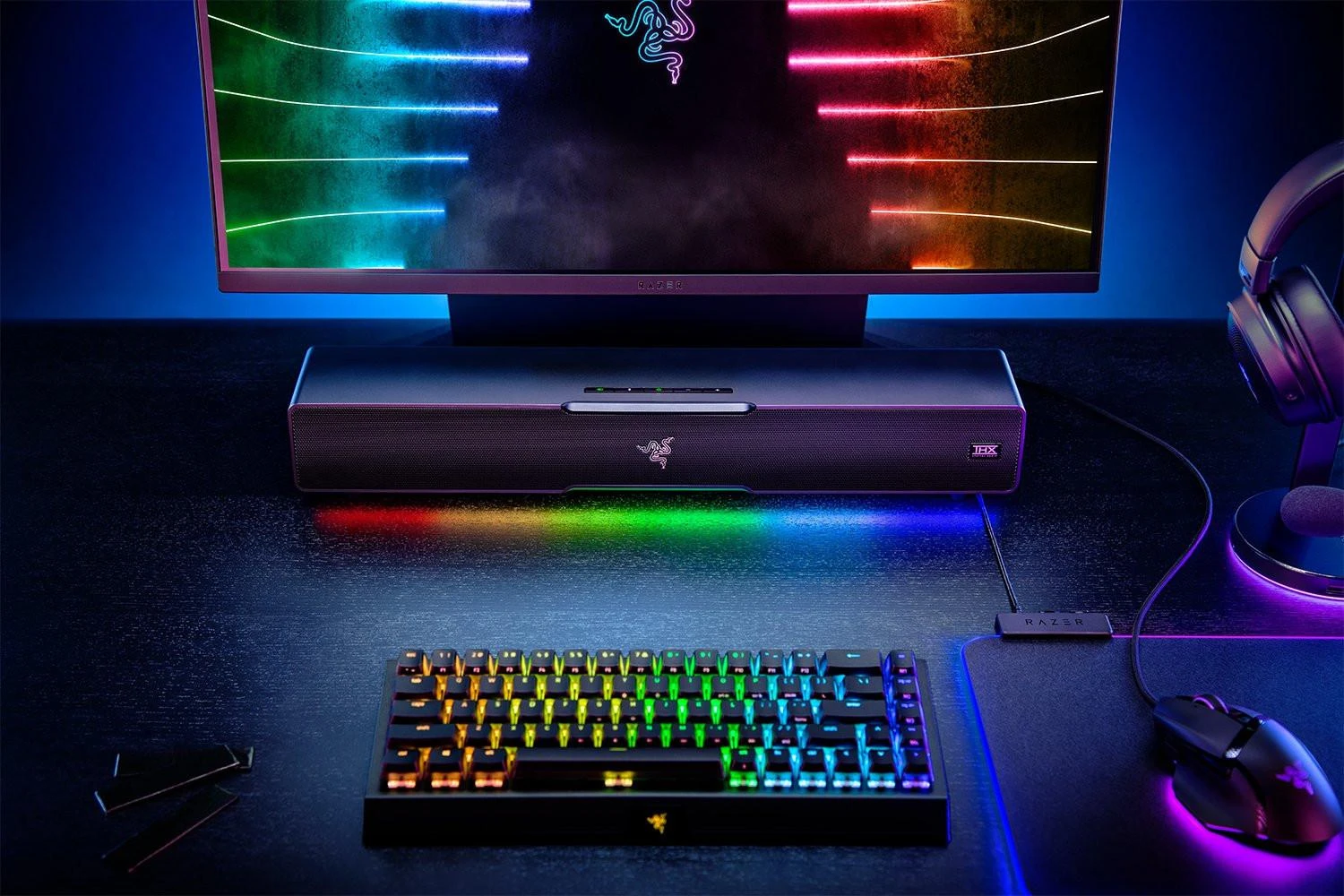 Kompiuterio kolonėlės Razer | Gaming Soundbar | Leviathan V2 | Bluetooth | Belaidė jungtis | Juodas