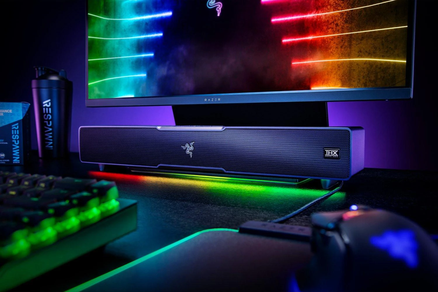 Kompiuterio kolonėlės Razer | Gaming Soundbar | Leviathan V2 | Bluetooth | Belaidė jungtis | Juodas