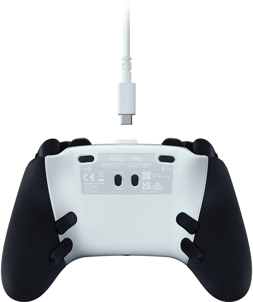 „Razer“ belaidis eSporto valdiklis, skirtas „PlayStation 5“ ir asmeniniam kompiuteriui | „Raiju V3 Pro“ | „Baltas“