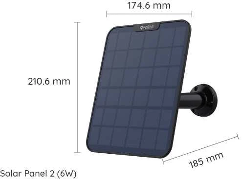 Saulės kolektorius Reolink SP2-B, IP65, Juodas