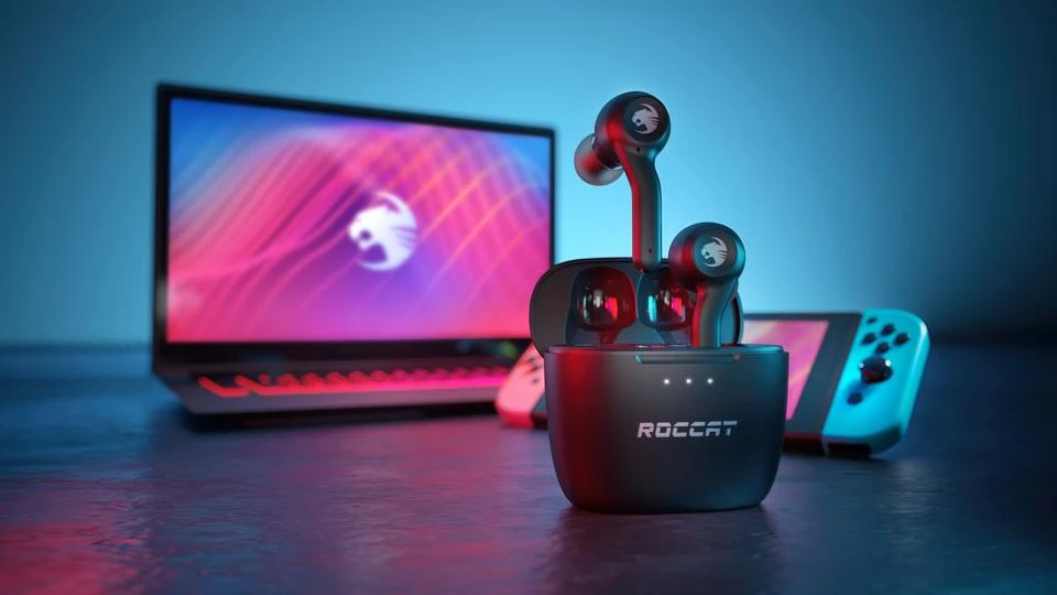 Belaidės ausinės Roccat Syn Buds Air, Juodos
