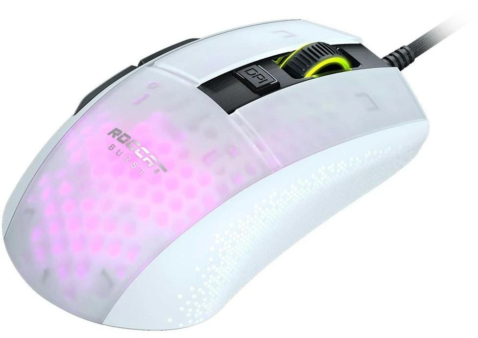 Lengva Žaidimų Pelė Roccat Burst Pro, Titan Optical Switch, 16000dpi, Balta
