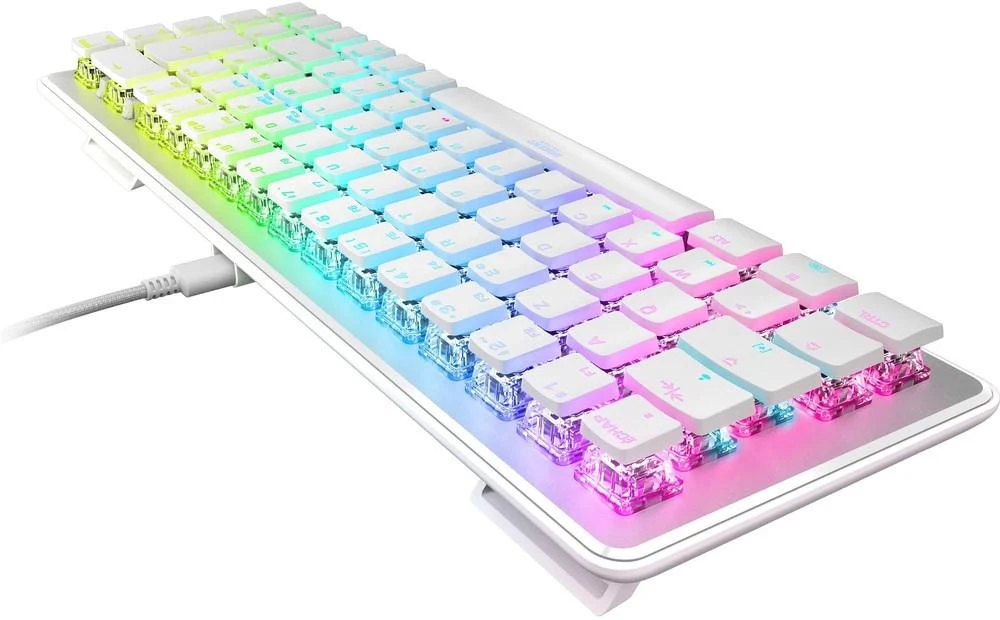 ROCCAT Vulcan II Mini RGB balta mechaninė klaviatūra (US, Raudona switch)