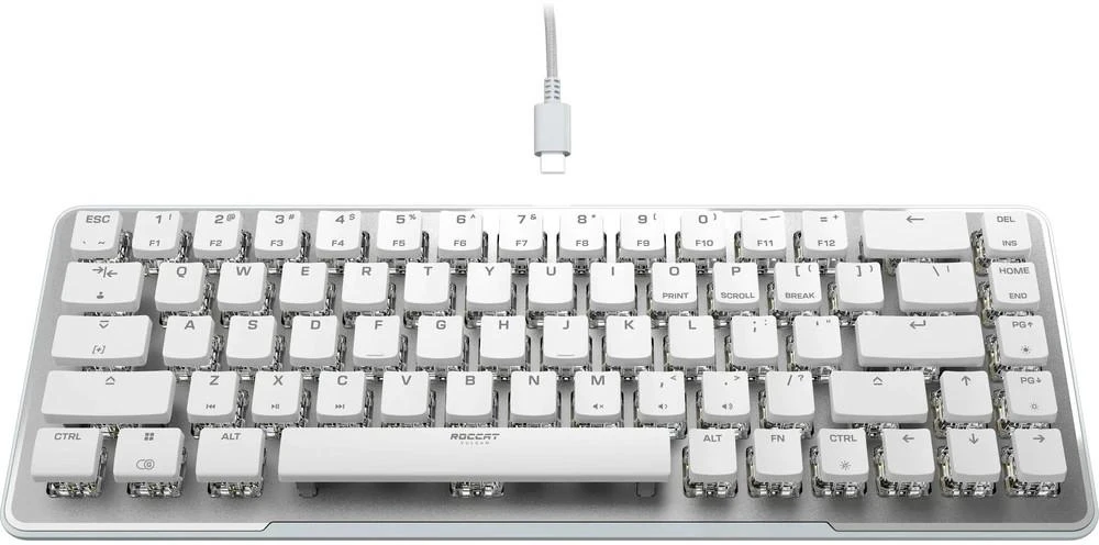 ROCCAT Vulcan II Mini RGB balta mechaninė klaviatūra (US, Raudona switch)