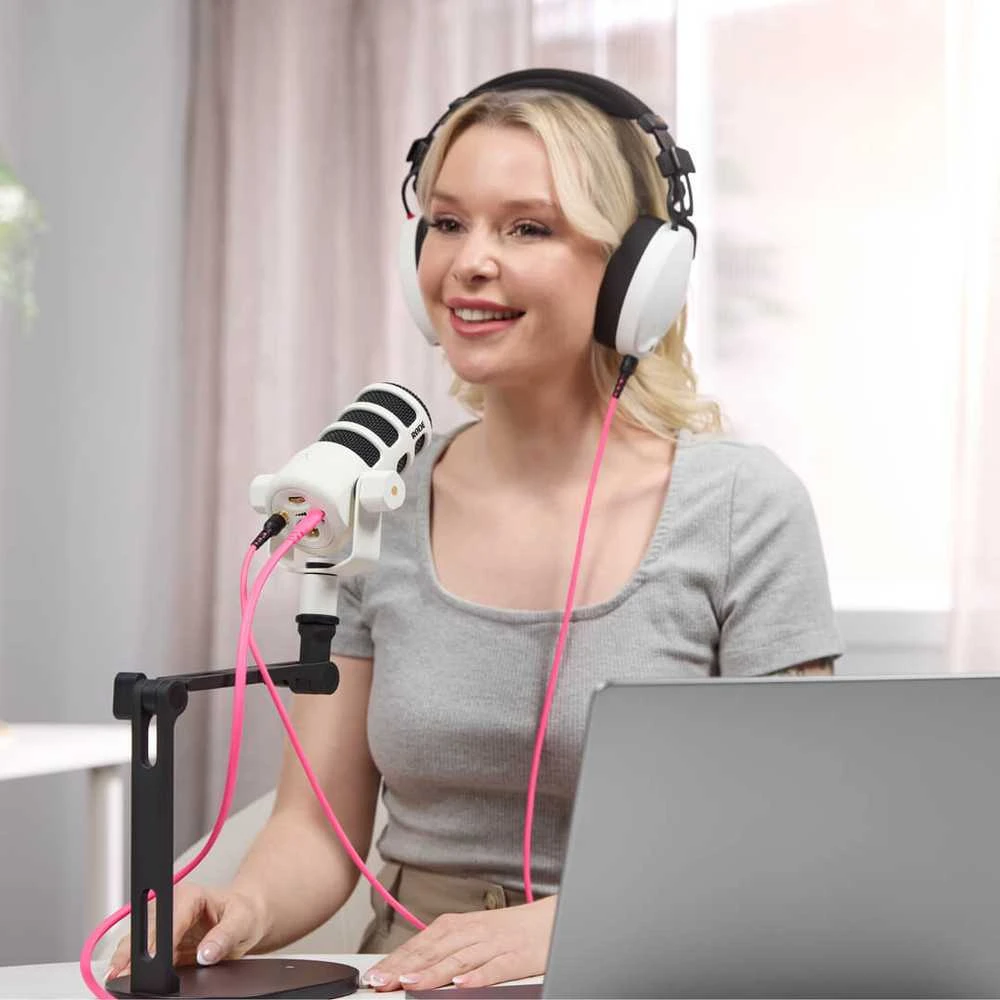 Rode RØDE PodMic USB Baltas - dinaminis mikrofonas podcast'ui