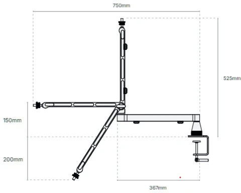 Ausinės Mikrofono Laikiklis - Rode LPA1 750 mm 2kg Pilkas