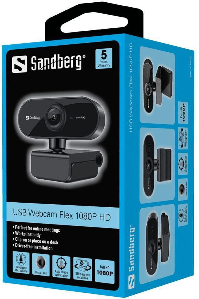 Internetinė kamera Sandberg USB Webcam Flex 1080P HD