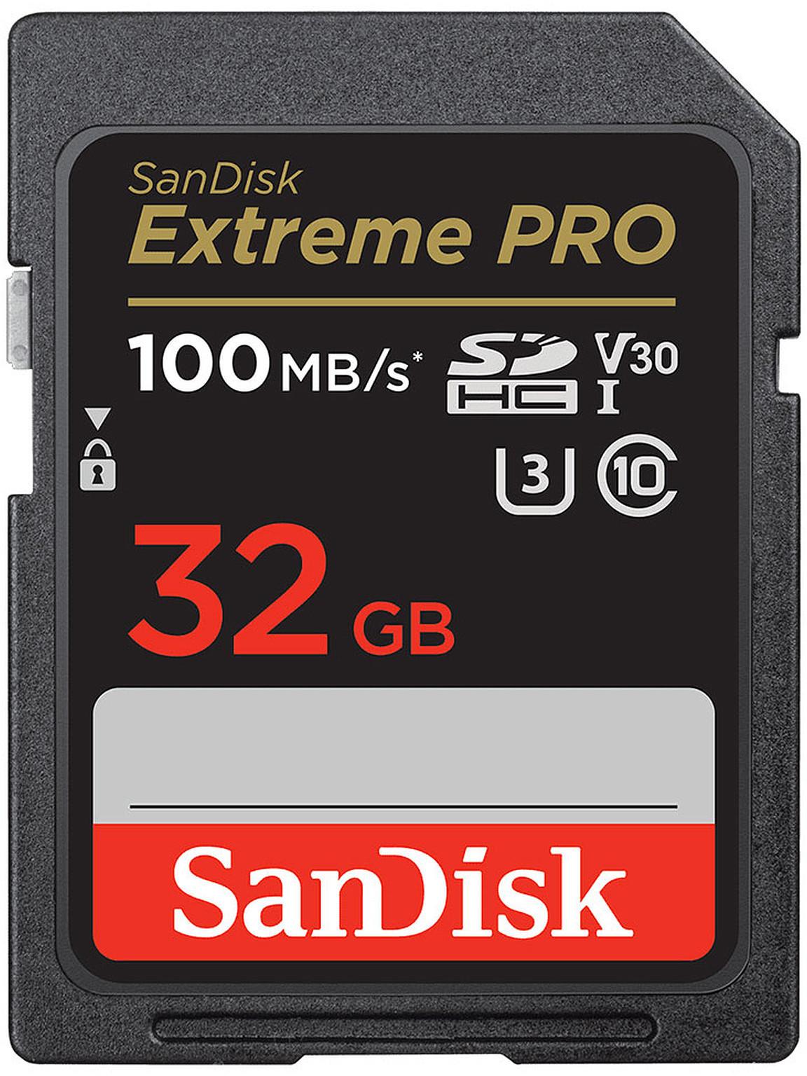 Atminties kortelė SANDISK Extreme PRO 32GB SDHC Memory Card + 2 metai RescuePRO Deluxe iki 100MB/s & 90MB/s Read/Write speeds, UHS-I, Class 10, U3, V30