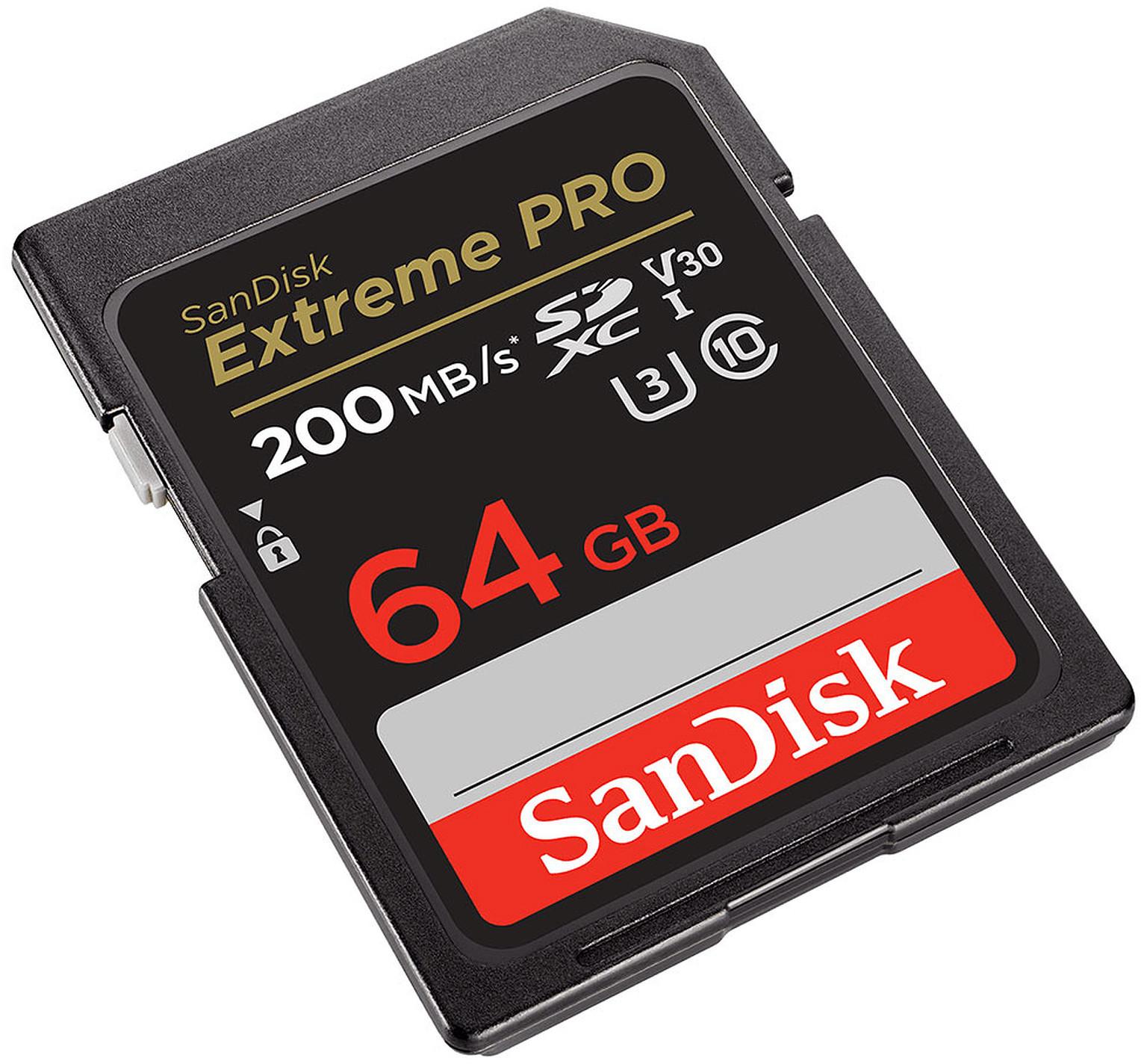 Atminties kortelė SanDisk SDXC 64GB Extreme Pro V30 UHS-I U3 200/90 MB/s