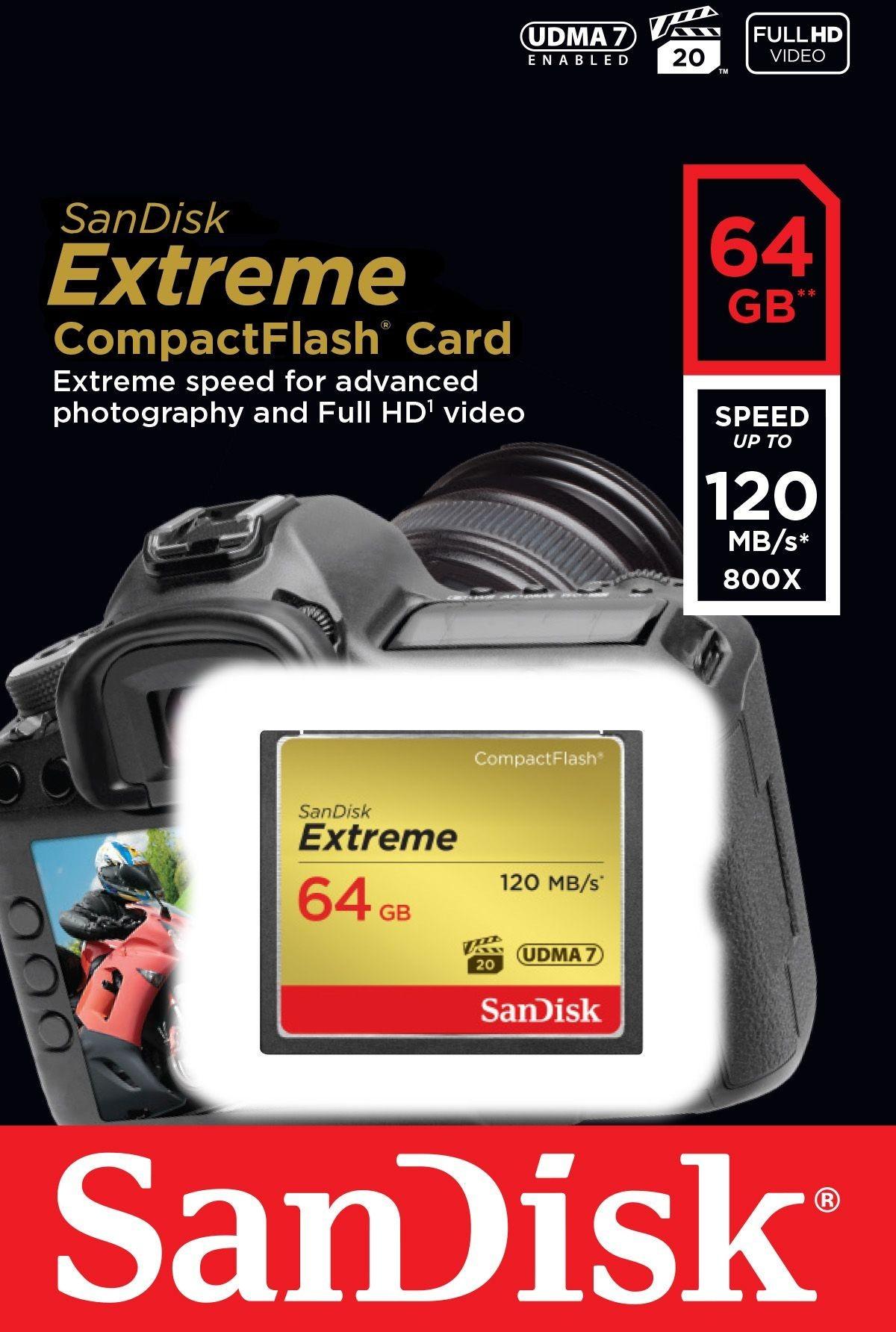 Atminties kortelė SanDisk Extreme CF 64GB 120MB/s