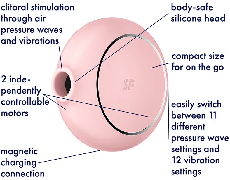 „Satisfyer“ oro pulsavimo ir vibravimo prietaisas „Pro To Go 3“, rožinis