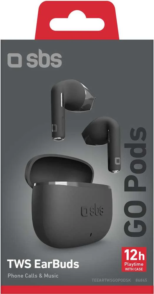 SBS belaidės ausinės Go Pods TWS, juodas