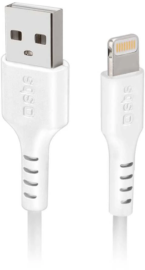 SBS TECABLEUSBIP589W USB-A – Lightning kabelis – baltos spalvos