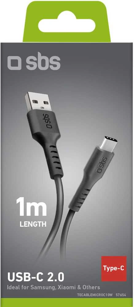 SBS cable USB - USB-C 1m, juodas