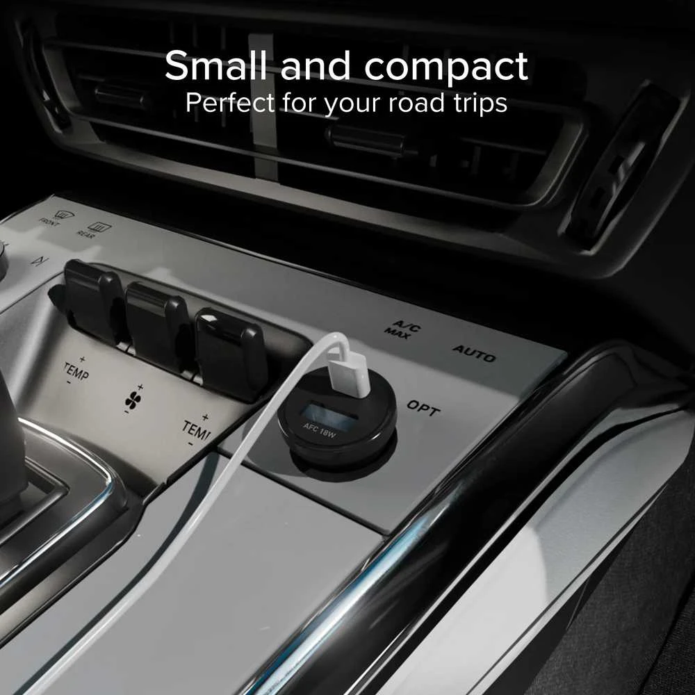 SBS TECRPD25W automobilinis įkroviklis 25W USB-A USB-C su Power Delivery – juodos spalvos